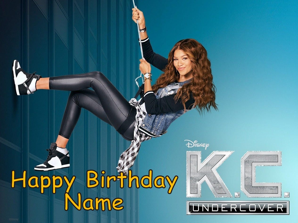 KC Undercover Edible Image Cake Topper Personalized Birthday