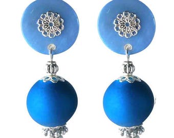 Cherry (made in France) Blue clip on earrings