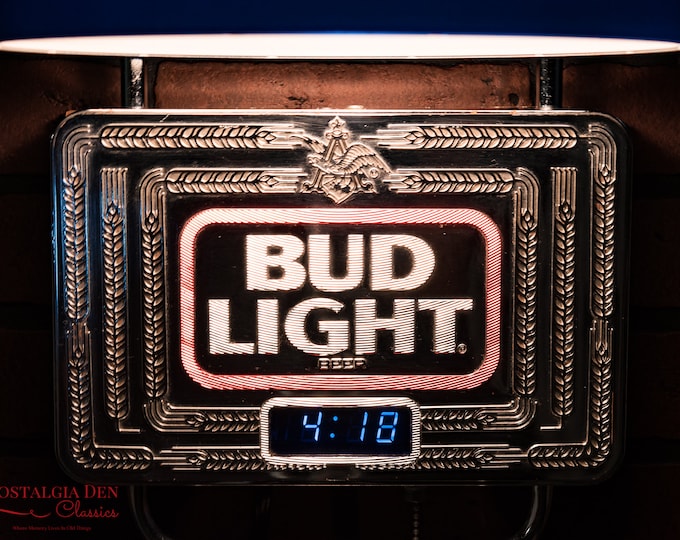 Bud Light Wall Lamp | Bud Light Cash Register Light With Clock | Vintage Barware