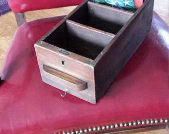 Vintage wooden desk drawer