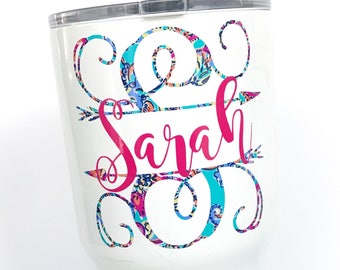 Lilly Pulitzer Name Decal, Personalized YETI Decal, YETI Sticker, Lilly Vinyl, Lilly Sticker, Name, Lilly Pulitzer, Cheetah, Leopard,