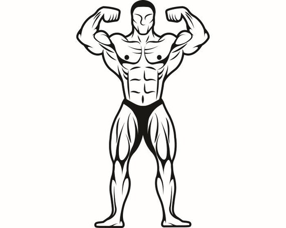 SEARCH AND BUY THIS PRODUCT Bodybuilder 14 Bodybuilding Logo Front Pose Weightlifting