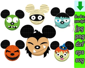 Halloween disney svg files for silhouette studio svg files for cricut designs t shirt cricut svg disney Halloween svg head mickey mouse svg