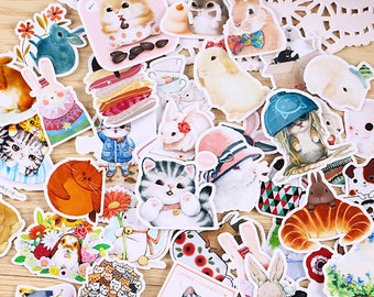 35 Pieces of Lovely Animals Stickers - Journal/Planner/Scrapbooking