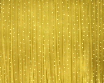 304 LED 9.8 FT Window Curtain Lights String Icicle Fairy Lights Wedding Party Home Garden Patio Decorations Warm White
