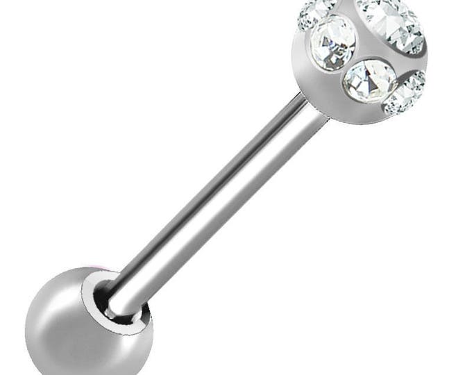 316L Surgical Steel Barbell with Multi Gem Balls