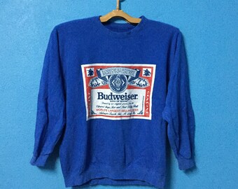 rare!!vintage 90s budweiser sweatshirt big logo size M