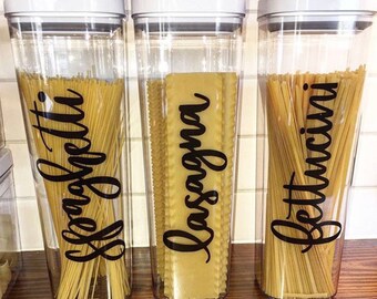 Custom Pantry Labels, 1"-5" Vinyl stickers various colors, organization, handwritten labels