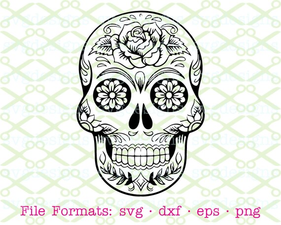 Download SUGAR SKULL SVG Dxf Eps & Png. Digital Cut Files for Cricut