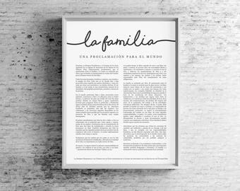 Spanish Family Proclamation Print- LDS- Espanol La Familia