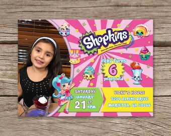 Printable Birthday Invitation | Evite | Instant Download | Shopkins