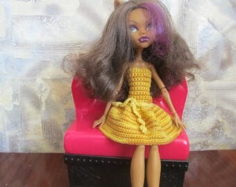 Crochet dress for dolls, monster high clothes, dress for dolls