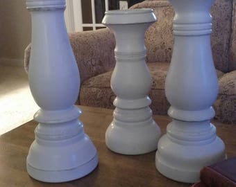 Distressed Wood Candle Holders - Set of three. 3111315.