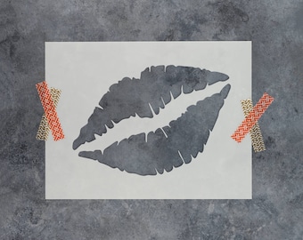 Lips Stencil - Reusable DIY Craft Stencils of Lipstick Lips
