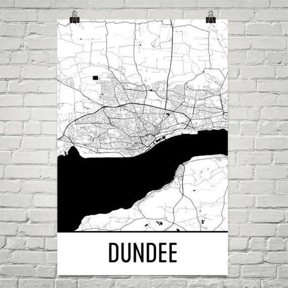 Dundee Map Dundee Art Dundee Print Dundee Scotland Poster