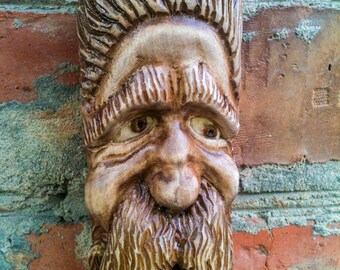 tree spirit, carved wood face, wood mask, wood spirit, wood carving, woodcarving, Wizard Tree Face, wall mask, wooden figure Halloween Decor