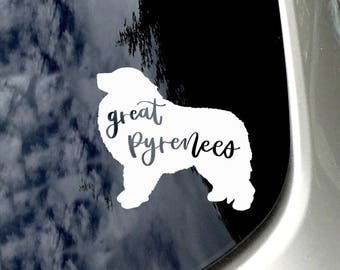 Great Pyrenees Car Decal/ Great Pyrenees Car Sticker/ Car Accessory/ Great Pyrenees Mom/ Great Pyrenees Sticker/ Dog Lover Sticker/ Gift for