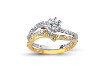 14k solid gold engagement ring set wedding ring set promise ring set custom bridal ring matching - Wedding And Engagement Ring Set 14k solid gold engagement ring set wedding ring set promise ring set custom bridal ring matching - Wedding And Engagement Ring Set