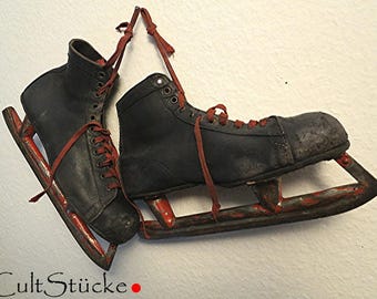 Patins à Glace Vintage Lake Placid Flyer Taille 10 Homme - Noir, Cuir, Neuf Ancien Stock - Modèle 283