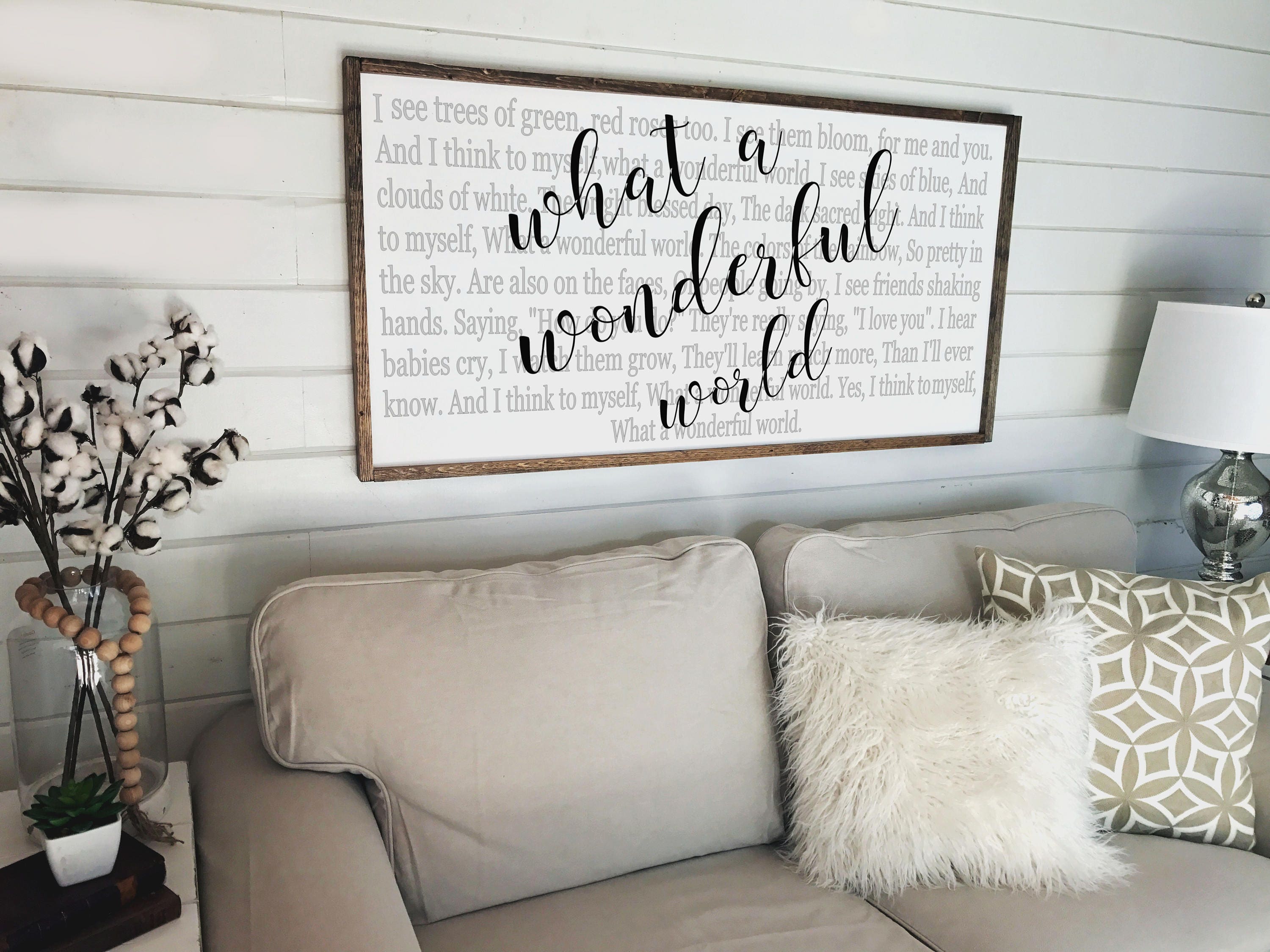 What a Wonderful World Sign Large Wood Sign Rustic Sign