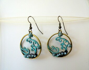 blue wave earrings