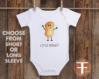 Little Nugget Onesie, Funny Baby Onesie, Funny Onesie For Boy, Fast Food Onesie, Funny Baby Onesies, Foodie Onesie, Unisex Baby Clothes