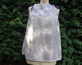 Women grey and plum Ribbon top