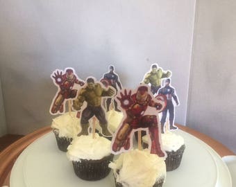 Super Hero Avengers Cupcake Toppers