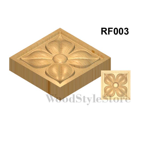 Flora Wood Rosette Trim Blocks Door Trim Blocks Window Trim