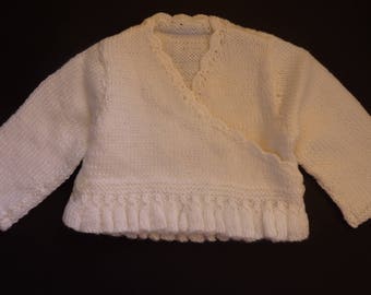 Baby Girls Wrap Around Cardigan Knitted