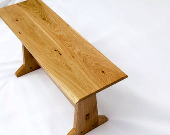 Wood Bench, Custom built, White Oak