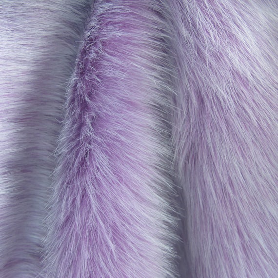 Luxury Faux Fur Fabric 19.7 Purple Long Pile Faux Fur