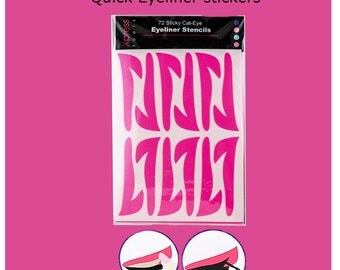 72 psc Eyeliner Stickies Stencil Sticker Cat Eye