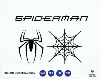 Spiderman Logo. Spider Web Svg. Spider-man Clip art. Spider man Cut Files - Svg, Dxf, Png, Cameo, Cricut. Spiderman stencil. Super hero Svg