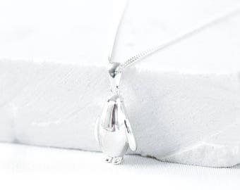 Silver Penguin Charm Pendant, penguin gift, penguin necklace, penguin charm, silver penguin, small pendant, animal necklace