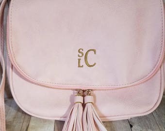 Monogrammed Purse, Boho Purse, Crossbody Bag, Vegan Leather Purse, Gift for Her, Monogram Birthday Gift, Personalized Handbag, Monogram Gift