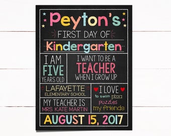 First Day of School Sign, School Chalkboard Sign, Kindergarten Sign, Chalkboard Sign, First Grade, First Day Chalkboard Print, Chalkboard