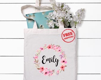 Flower Girl Tote Bag Personalized Tote bag Bridesmaid Tote Bag Wedding Tote Bag Natural Tote Bag Flower Girl Bag Tote Bag