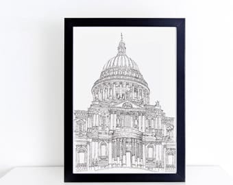 St. Paul's Cathedral, London, England illustration