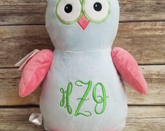 pink owl stuffed animal