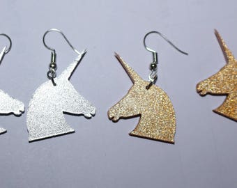 Unicorn earrings - sparkly