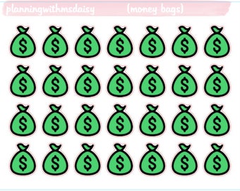 Money bag stickers | Etsy