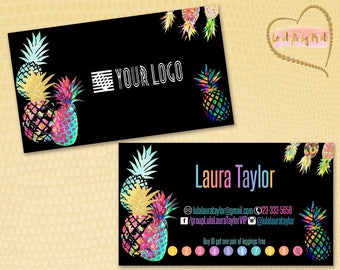 Pineapple Punch Cards, Fast Free Personalization and Change, Digital Punch Cards,Home Office Punch Card,Pineapple Business card