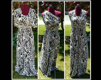Full length animal print infinity dress