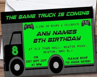 Game truck invite | Etsy
