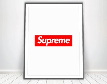 Digital Print * Supreme Poster Supreme Box Logo Vogue Poster Supreme Art Supreme Print Red Art Supreme Wall Art Fashion Poster Printable