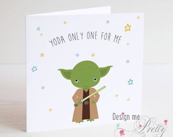 Star Wars YODA Valentines Card - Husband Wife Boyfriend Girlfriend