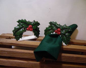 Holly Napkin Rings set of 2
