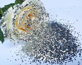 SILVER BIO GLITTER -Super Chunky - Biodegradable Glitter- Festival Glitter - Eco Friendly - Mermaid Glitter - Cosmetic Grade -1000 microns