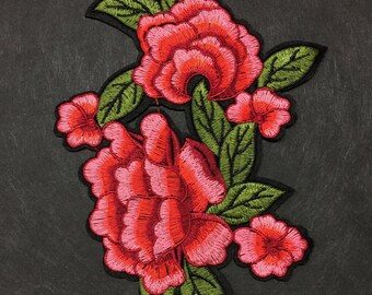 Iron On Patch-Embroidery Patch-Gucci Style Patch-Patches-Rose Patch-Flower Applique-Flower Embroidery-Rose Embroidery-Gucci Inspired Patch